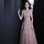 Flower Fairy Blushing Pink Floral Prom Dresses A-Line / Princess 2021 Scoop Neck Sleeveless Appliques Lace Beading Floor-Length / Long Ruffle Formal Dresses
