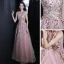 Flower Fairy Blushing Pink Floral Prom Dresses A-Line / Princess 2021 Scoop Neck Sleeveless Appliques Lace Beading Floor-Length / Long Ruffle Formal Dresses