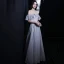 Bling Bling Silver Homecoming Graduation Dresses 2021 A-Line / Princess Off-The-Shoulder Short Sleeve Glitter Polyester Tea-length Ruffle Backless Formal Dresses