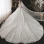 Vintage / Retro White Bridal Wedding Dresses 2021 Ball Gown Square Neckline 1/2 Sleeves Backless Appliques Lace Beading Cathedral Train Ruffle