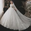 Vintage / Retro White Bridal Wedding Dresses 2021 Ball Gown Square Neckline 1/2 Sleeves Backless Appliques Lace Beading Cathedral Train Ruffle
