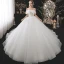 Schlicht Weiß Hochzeits Brautkleider / Hochzeitskleider 2021 Ballkleid Off Shoulder Kurze Ärmel Rückenfreies Perlenstickerei Glanz Tülle Kathedrale Schleppe Rüschen