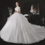 Minimalistisch Weiß Hochzeits Brautkleider / Hochzeitskleider 2021 A Linie Bandeau One-Shoulder Kurze Ärmel Rückenfreies Kathedrale Schleppe Rüschen