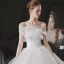 Minimalistisch Weiß Hochzeits Brautkleider / Hochzeitskleider 2021 A Linie Bandeau One-Shoulder Kurze Ärmel Rückenfreies Kathedrale Schleppe Rüschen