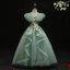 Flower Fairy Green Birthday Flower Girl Dresses 2021 Ball Gown V-Neck Sleeveless Backless Appliques Lace Flower Beading Floor-Length / Long Ruffle
