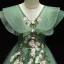 Flower Fairy Green Birthday Flower Girl Dresses 2021 Ball Gown V-Neck Sleeveless Backless Appliques Lace Flower Beading Floor-Length / Long Ruffle