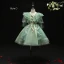 Flower Fairy Green Birthday Flower Girl Dresses 2021 Ball Gown V-Neck Sleeveless Backless Appliques Lace Flower Beading Floor-Length / Long Ruffle