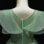 Flower Fairy Green Birthday Flower Girl Dresses 2021 Ball Gown V-Neck Sleeveless Backless Appliques Lace Flower Beading Floor-Length / Long Ruffle