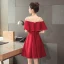 Modern / Fashion Red See-through Homecoming Graduation Dresses 2018 A-Line / Princess Scoop Neck Short Sleeve Beading Short Ruffle Backless Formal Dresses