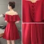 Modern / Fashion Red See-through Homecoming Graduation Dresses 2018 A-Line / Princess Scoop Neck Short Sleeve Beading Short Ruffle Backless Formal Dresses
