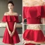 Modern / Fashion Red See-through Homecoming Graduation Dresses 2018 A-Line / Princess Scoop Neck Short Sleeve Beading Short Ruffle Backless Formal Dresses