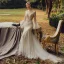 Illusion Garten / Im Freien Weiß Brautkleider / Hochzeitskleider 2021 Meerjungfrau Durchsichtige Tiefer V-Ausschnitt Lange Ärmel Glockenhülsen Rückenfreies Perlenstickerei Sweep / Pinsel Zug Rüschen