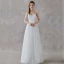 Affordable White Outdoor / Garden Wedding Dresses 2021 A-Line / Princess Spaghetti Straps Sleeveless Backless Appliques Lace Spotted Tulle Floor-Length / Long Ruffle
