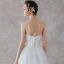 Affordable White Outdoor / Garden Wedding Dresses 2021 A-Line / Princess Spaghetti Straps Sleeveless Backless Appliques Lace Spotted Tulle Floor-Length / Long Ruffle