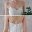 Affordable White Outdoor / Garden Wedding Dresses 2021 A-Line / Princess Spaghetti Straps Sleeveless Backless Appliques Lace Spotted Tulle Floor-Length / Long Ruffle