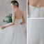 Affordable White Outdoor / Garden Wedding Dresses 2021 A-Line / Princess Spaghetti Straps Sleeveless Backless Appliques Lace Spotted Tulle Floor-Length / Long Ruffle