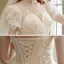 Romantique Champagne La Mariée Robe De Mariée 2021 Robe Boule Transparentes Encolure Dégagée Gonflée Manches Courtes Dos Nu Appliques En Dentelle Perlage Paillettes Glitter Tulle Cathedral Train Volants