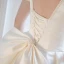 Abordable Ivoire Satin La Mariée Robe De Mariée 2021 Robe Boule Encolure Carrée Manches Courtes Dos Nu Perlage Perle Noeud Longue Volants