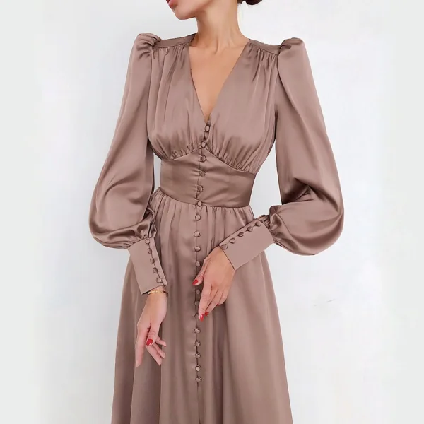 beige frill sleeve women summer maxi dress Malletti Long Sleeve Maxi Dress L | XL | Beige | Womens main image 0