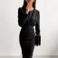 Modest / Simple Brown Casual Maxi Dresses 2021 Scoop Neck Long Sleeve Tea-length Womens Clothing