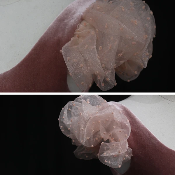 Vintage / Retro Pearl Pink Dancing Prom Dresses 2021 Ball Gown Square Neckline Short Sleeve Spotted Tulle Tea-length Ruffle Backless Formal Dresses