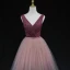 High-end Burgundy Dancing Prom Dresses 2021 A-Line / Princess Deep V-Neck Sleeveless Beading Sash Sequins Glitter Tulle Floor-Length / Long Ruffle Backless Formal Dresses