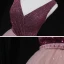 High-end Burgundy Dancing Prom Dresses 2021 A-Line / Princess Deep V-Neck Sleeveless Beading Sash Sequins Glitter Tulle Floor-Length / Long Ruffle Backless Formal Dresses