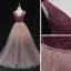 High-end Burgundy Dancing Prom Dresses 2021 A-Line / Princess Deep V-Neck Sleeveless Beading Sash Sequins Glitter Tulle Floor-Length / Long Ruffle Backless Formal Dresses