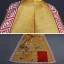 Chinese style Yellow Cheongsam / Qipao 2021 Trumpet / Mermaid High Neck Short Sleeve Butterfly Printing Watteau Train Formal Dresses