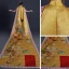 Chinese style Yellow Cheongsam / Qipao 2021 Trumpet / Mermaid High Neck Short Sleeve Butterfly Printing Watteau Train Formal Dresses