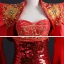 Kinesisk Stil Fancy Rød Rødt teppe Selskapskjoler Med Sjal 2021 Trompet / Havfrue Kjæreste Uten Ermer Appliques Blonder Beading Rhinestone Paljetter Feie Tog Buste Ryggløse Formelle Kjoler