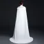 Chic / Beautiful White Cheongsam / Qipao 2021 Trumpet / Mermaid High Neck Short Sleeve Appliques Embroidered Watteau Train Ruffle Formal Dresses