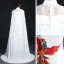 Chic / Beautiful White Cheongsam / Qipao 2021 Trumpet / Mermaid High Neck Short Sleeve Appliques Embroidered Watteau Train Ruffle Formal Dresses