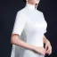 Chinese style White Satin Printing Cheongsam / Qipao 2021 Trumpet / Mermaid High Neck 1/2 Sleeves Watteau Train Formal Dresses