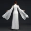 Elegant White Chiffon Cheongsam / Qipao 2021 Trumpet / Mermaid High Neck Long Sleeve Appliques Lace Beading Split Front Floor-Length / Long Ruffle Formal Dresses