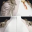 Elegant White Chiffon Cheongsam / Qipao 2021 Trumpet / Mermaid High Neck Long Sleeve Appliques Lace Beading Split Front Floor-Length / Long Ruffle Formal Dresses