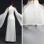 Elegant White Chiffon Cheongsam / Qipao 2021 Trumpet / Mermaid High Neck Long Sleeve Appliques Lace Beading Split Front Floor-Length / Long Ruffle Formal Dresses