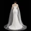 Luxury / Gorgeous White Satin Bridal Wedding Dresses 2021 Trumpet / Mermaid Spaghetti Straps Sleeveless Backless Beading Pearl Watteau Train Ruffle