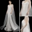 Luxury / Gorgeous White Satin Bridal Wedding Dresses 2021 Trumpet / Mermaid Spaghetti Straps Sleeveless Backless Beading Pearl Watteau Train Ruffle