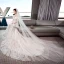 Luxe Ivoire Transparentes Robe De Mariée 2018 Trompette / Sirène De l'épaule Manches de cloche Dos Nu Appliques En Dentelle Glitter Tulle Chapel Train Volants
