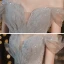 Glitzernden Grau Tanzen Ballkleider 2021 A Linie Off Shoulder Kurze Ärmel Perlenstickerei Pailletten Glanz Tülle Sweep / Pinsel Zug Rüschen Rückenfreies Festliche Kleider