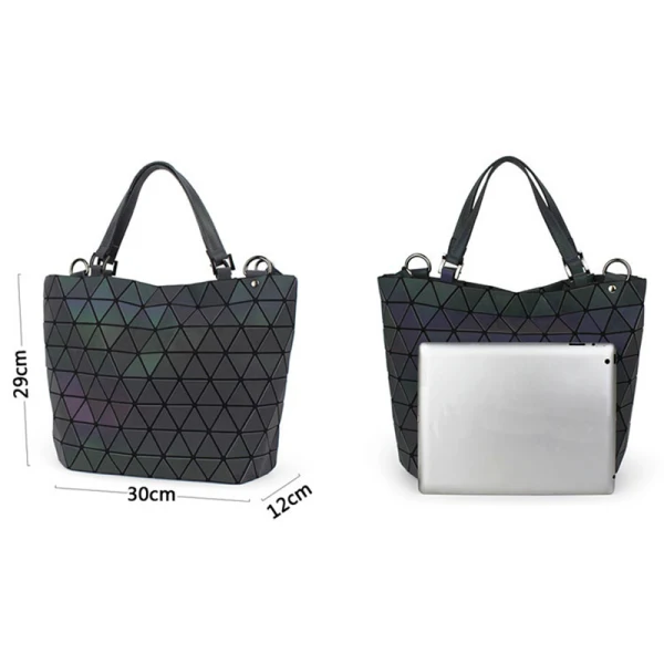 Unique Multi-Couleurs Lumineux Géométrique Carrés Sacs à bandoulière 2021 Holographique PU Réfléchissant Sacs Pour Femmes