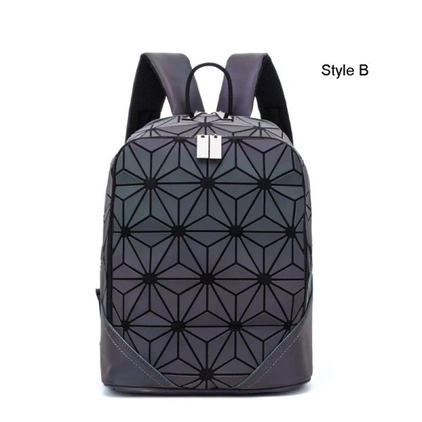 Mode Multi-Couleurs Lumineux Géométrique Sacs à dos 2021 PU Holographique Réfléchissant Sacs Pour Femmes