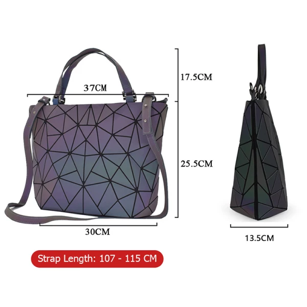 3 Stück Multifarben Leuchtend Geometrisch Quadratische Umhängetasche Schultertaschen Geldbörse 2021 PU Holographisch Reflektierend Damentaschen