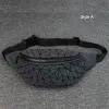 Unique Multifarben Leuchtend Geometrisch Bauchtasche 2021 PU Holographisch Reflektierend Damentaschen