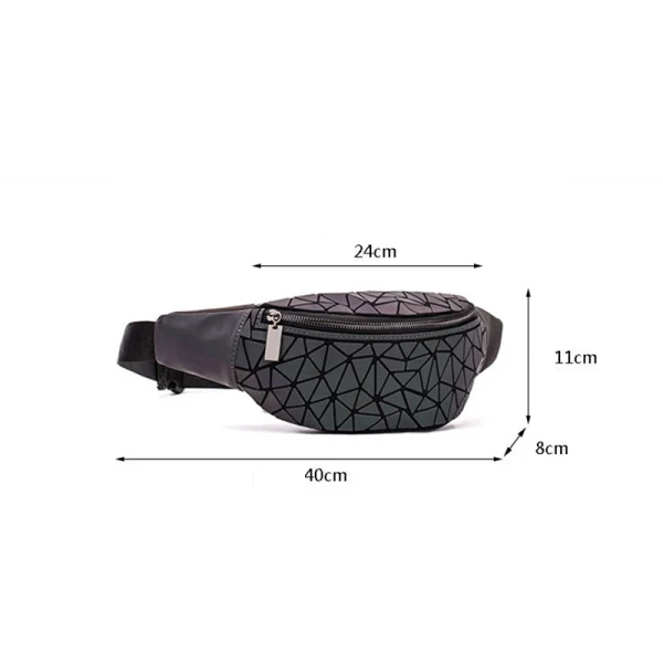 Unique Multi-Couleurs Lumineux Géométrique Sac de taille 2021 PU Holographique Réfléchissant Sacs Pour Femmes