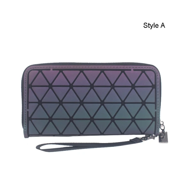 Mode Multi-Kleuren Lichtgevend Geometrische Vierkante Portemonnee 2021 PU Reflecterend Holografisch Dames Tassen