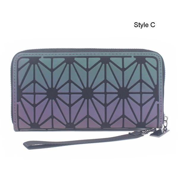 Mode Multi-Kleuren Lichtgevend Geometrische Vierkante Portemonnee 2021 PU Reflecterend Holografisch Dames Tassen