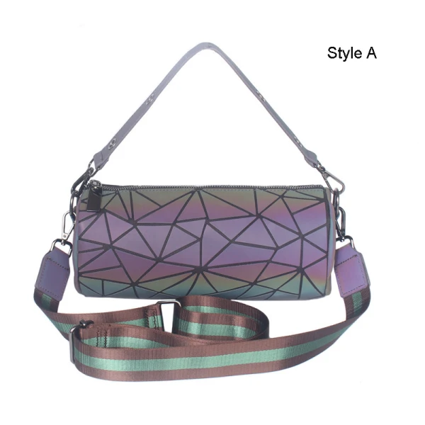 Amazing / Unique Multi-Colors Luminous Geometric Round Handbag Shoulder Bags 2021 PU Reflective Holographic Women's Bags