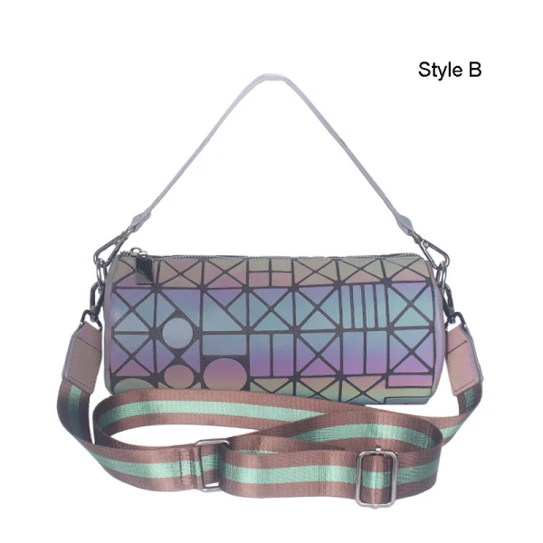 Amazing / Unique Multi-Colors Luminous Geometric Round Handbag Shoulder Bags 2021 PU Reflective Holographic Women's Bags
